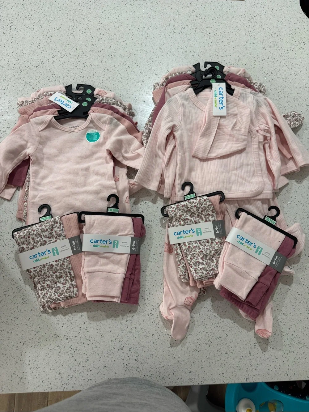 30 pieces Carter's Pink Baby Girls Sleepwear, Onesi and Legging Set